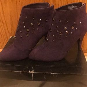 Purple studded booties